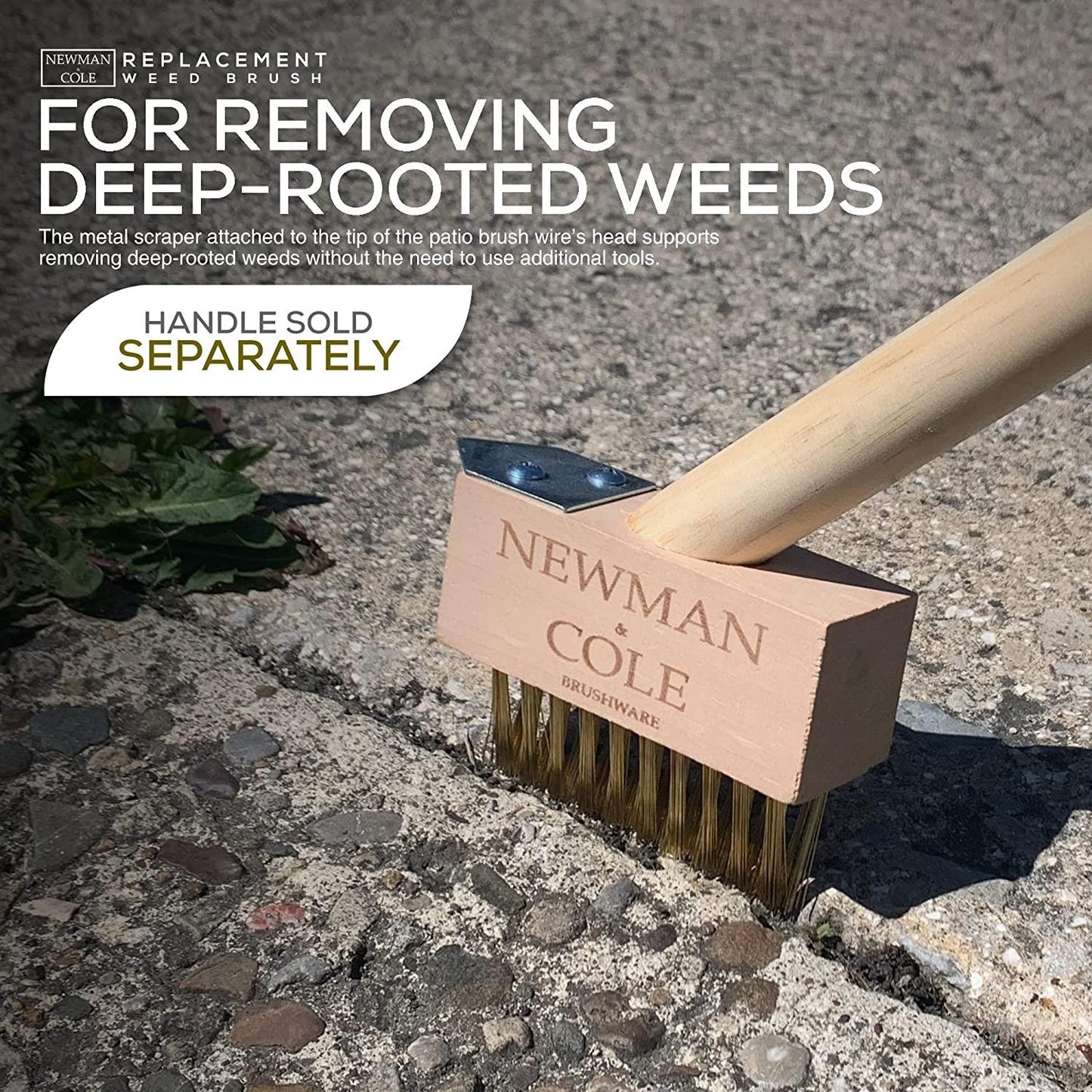 Newman and Cole Wooden Weed Brush Heads with Scraper – Pack of 5