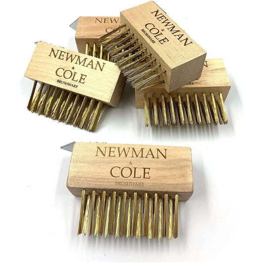 Newman and Cole Wooden Weed Brush Heads with Scraper – Pack of 5