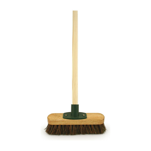 Heavy Duty Deck Scrub Brush with Stiff Bristles and Handle