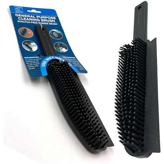 Rubber Hand Brush for General Cleaning with Scratch-Free Rubber Bristles – Ideal for Pet Hair Removal